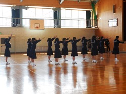 全校応援練習の様子