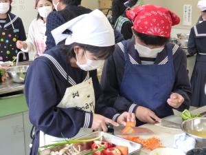 親子料理教室の様子